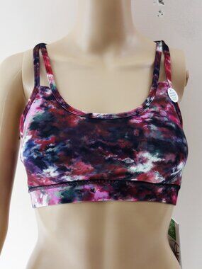 Gaiam Shine Wire-Free Medium-Impact Yoga Sports Bra Tie Dye (XS) NWT!